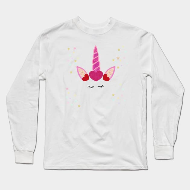 Magical unicorn valentine's day Long Sleeve T-Shirt by GULSENGUNEL